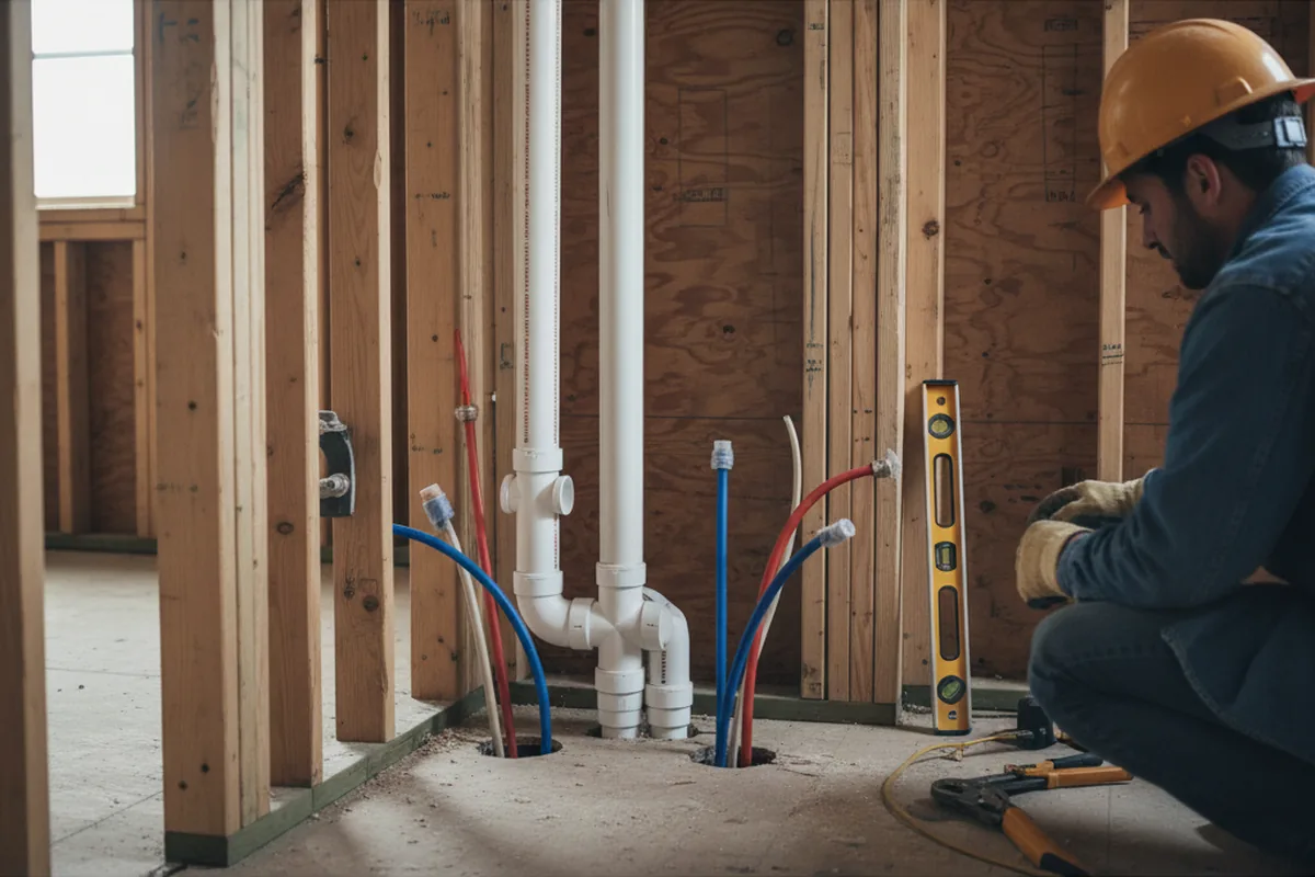 Drain and supply rough-in during Garbage Disposal Repair in Lindstrom
