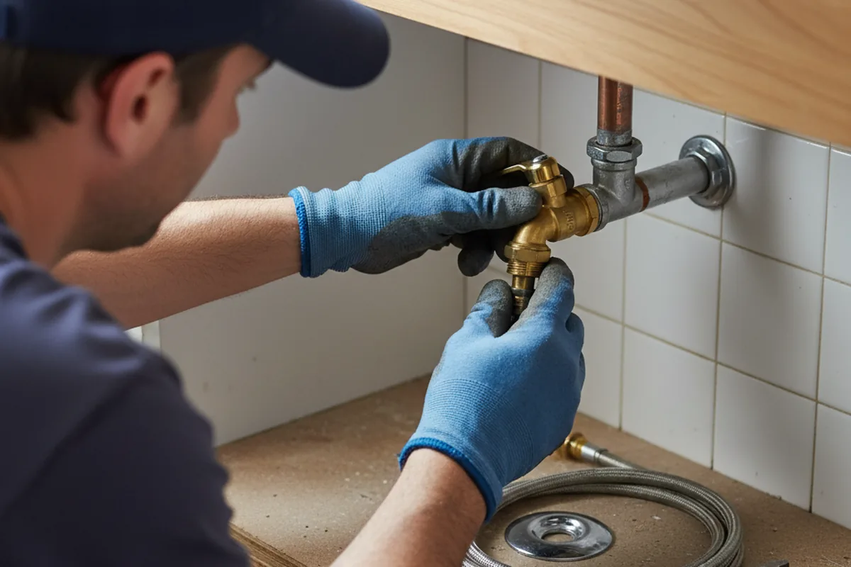 Shutoff valve and fitting work during Emergency Plumbing in Lindstrom